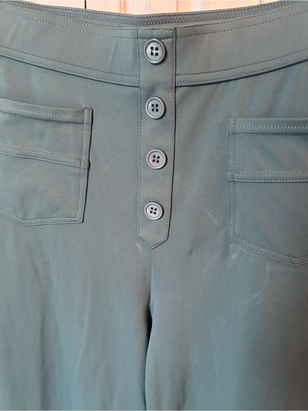 HALARA High-Waist Wide-Leg Trousers in Aqua Marine color. Medium. New - Picture 3 of 3